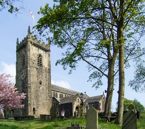 St Oswald's Church, Guiseley, the local landmark of LS20