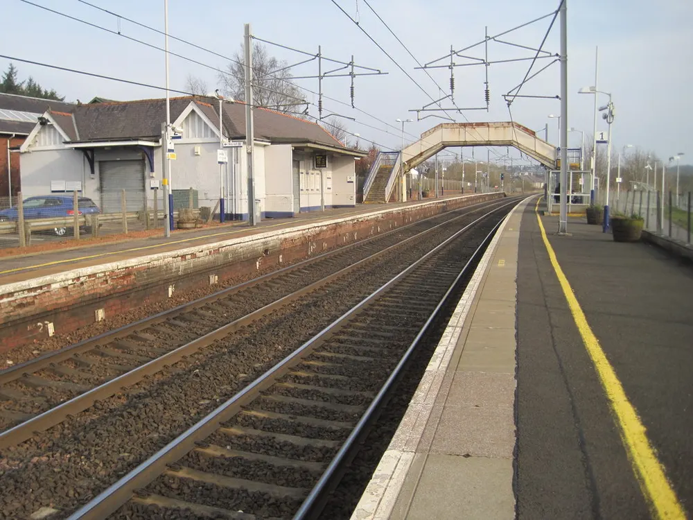 Carluke railway station, the local landmark of ML8